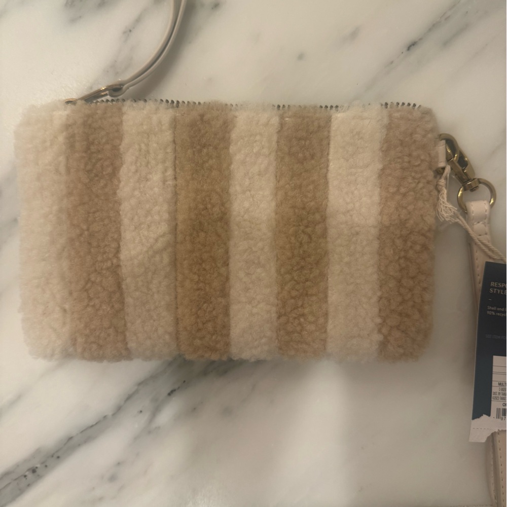 Target Universal Thread Striped Shearling Wristlet nwt - Picture 2 of 4